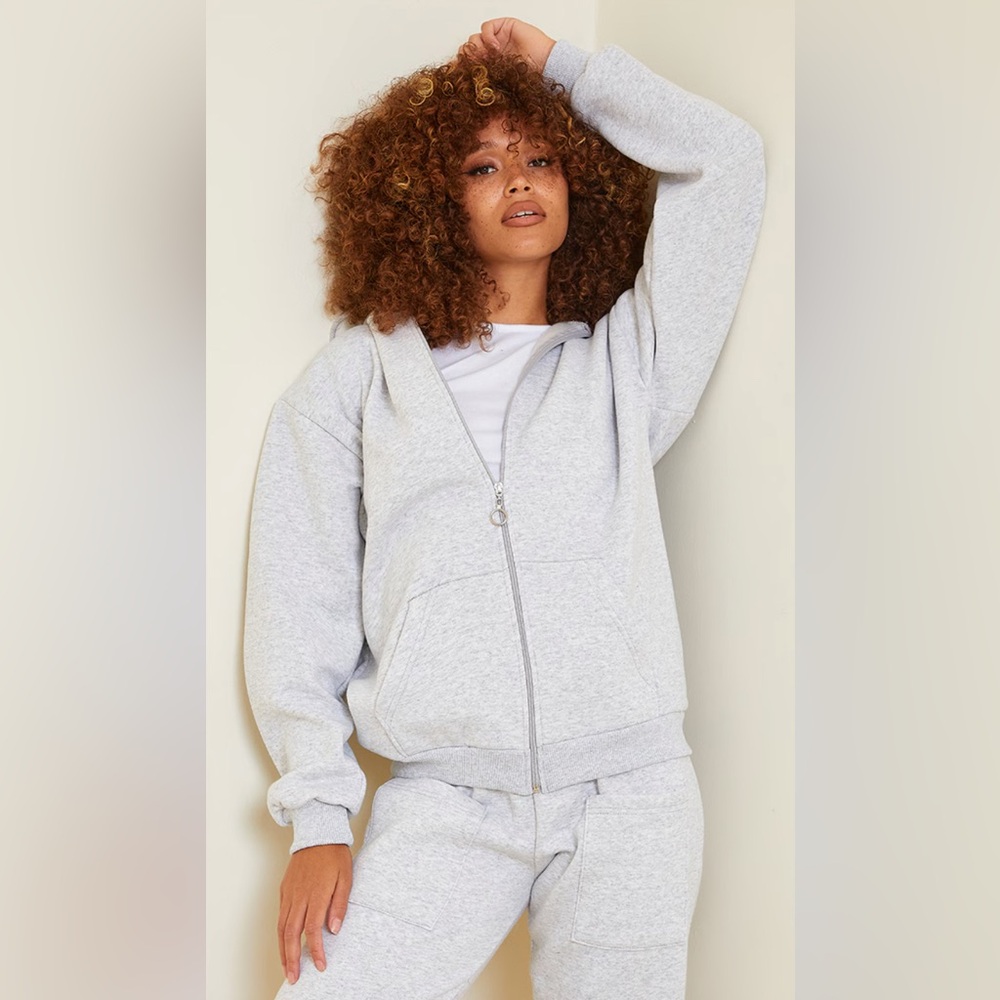 Women's Gray Zip-Up Hoodie
